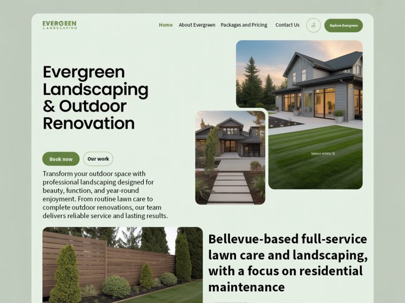 Website for Evergreen Landscaping & Outdoor Renovation — Bellevue, WA project preview