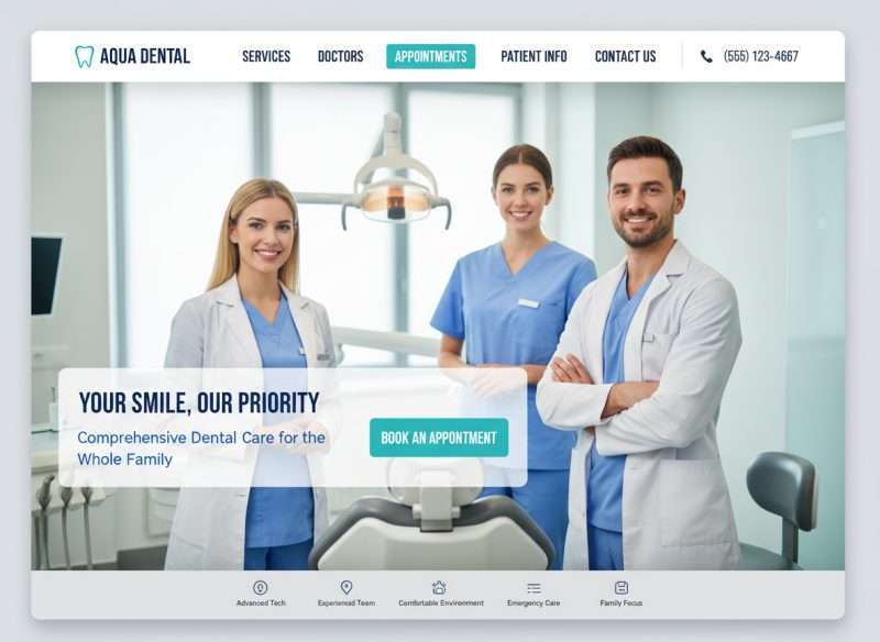 Local dental clinic website project preview