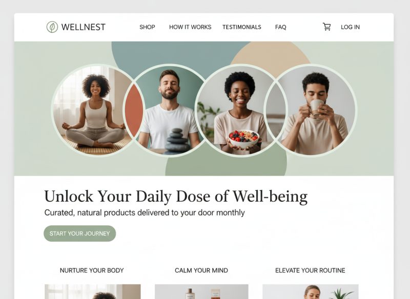 Wellness subscription e-commerce store project preview