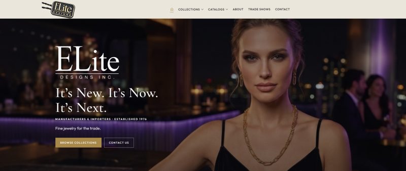 Jewelry website design for Elite designs